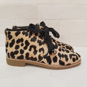 KATE SPADE Barrow Leopard Chukka Boot Calfhair 6.5